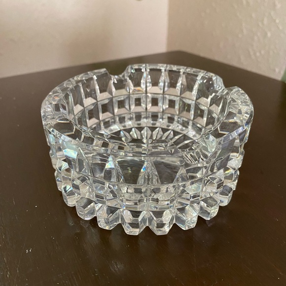 Vintage Waterford Crystal Square Point Ashtray Hollywood Regency - Picture 2 of 10